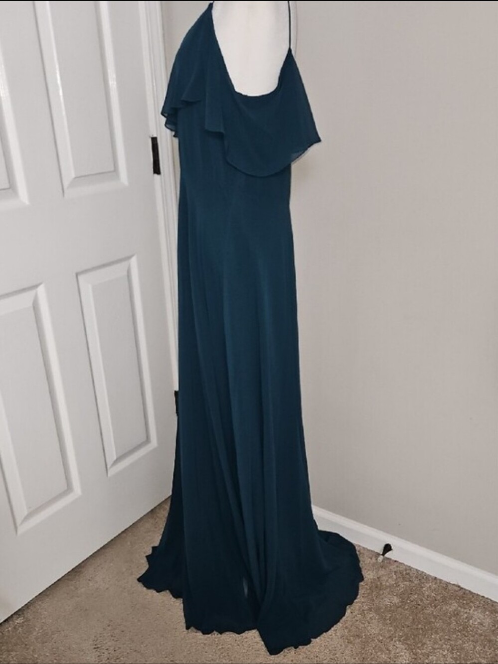 Jenny Yoo Mika Dress Caspian Sea Forest Green Bridesmaid Maxi Dress Size 14 - Picture 9 of 16